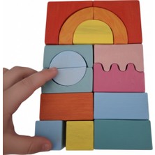 Empressco Renkli Ahşap Eğitici Puzzle Seti – El Yapımı Doğal ve Eğlenceli Oyuncak