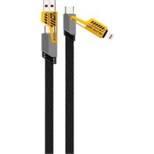 Storemax 4'ü 1 Arada 65W Pd Hızlı Şarj Kablosu - Type C/usb/lightning Destekli 100 cm Dayanıklı Örgü Yapı - Akıllı ve Güvenli Şarj Bağlantı Desteği