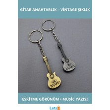 Letsii Vintage Metal Gitar Anahtarlık Şık Hediye Alternatifi
