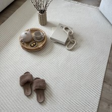 Cool Halı Stone 1063 Krem Kaymaz Taban Koridor Halısı Kesme Yolluk Mutfak Halısı Modern Salon Halısı