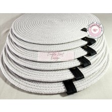 Double Knot Design 4 Adet  Amerikan Servis Supla Tress Jüt Hediyelik Sunum Davet Masa Düzeni