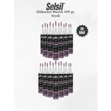 Selsil Silikonize Siyah Mastik 500 gr - 25 Adet