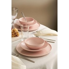Storemax Istanbul Porselensara 18 Parça 6 Kişilik Yemek Takımı Pembe