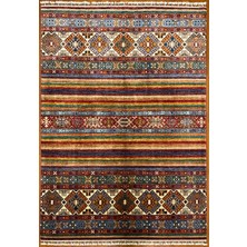 El Dokuma Afgan Halı Horjin Desenli 3 Metre Kare