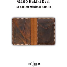 Koof Craft Urban Black Slim Wallet – %100 Hakiki Deri El Yapımı 5 Kart Bölmeli Kartlık