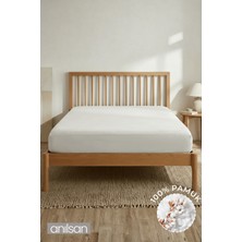 Anılsan Jersey Tek kişilik Lastikli Çarşaf %100 Pamuk - Krem