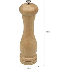 Storemax & Mason HA0825P Beech Capstan 200MM Tuz Değirmeni