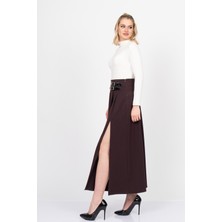 MissVina Elegancebelt Slit Skirt – Premium Pileli & Yırtmaçlı Etek 6829
