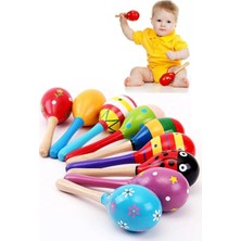 Empressco 4'lü Renkli Ahşap Marakas Çocuk Bebek Çıngırak Müzik Eğitici Set