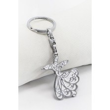 Biuti Mineli Gümüş Renk Detaylı Semazen Anahtarlık, Hediyelik Çanta Süsü