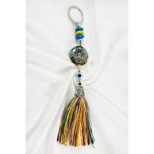 Biuti Renkli Püsküllü Hamse Eli Figürlü Salkım Anahtarlık, Hediyelik Anahtarlık