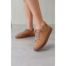 IN890  Model 3 cm Tabanlı Yeni Sezon Spor Ayakkabı Orjinal Deri Taba