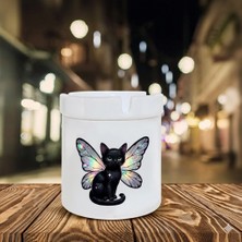 Sartre Art Kanatlı Meleğim Baskılı Porselen Söndür-At Kokusuz Küllük Kül Tablası