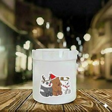 Sartre Art Ayıcıklar Baskılı Porselen Söndür-At Kokusuz Küllük Kül Tablası