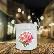 Sartre Art Pembe Gül Baskılı Porselen Söndür-At Kokusuz Küllük Kül Tablası