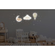 Bebek Hediye Lamba Seti- Balon-Sevimli Ayıcık-Isimli Bulut Lamba Set