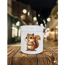 Sartre Art Şımarık Sincap Baskılı Porselen Söndür-At Kokusuz Küllük Kül Tablası