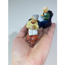 Renk Yapı Rüyası Yaşlı Çift Nine ve Dede Biblo Dekoratif Şık Nine-Dede Biblo
