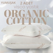 Pillow Market Organik Koton Visko Yastık [hava Kanallı] Doğal %100 Pamuk Konforlu Ortopedik Visco Yastık 2 Adet