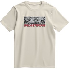 Zaytoon Unisex Kısa Kollu Falastinian ve Zincirli Gözler Baskılı Tişört S - 2xl T300029