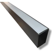 Ledarmy LED Kanal Profil Alüminyum Siyah Kasa 2 Metre 50x80mm Linear Opak Pleksi Yan Kapak Sarkıt LED Kasa 7909