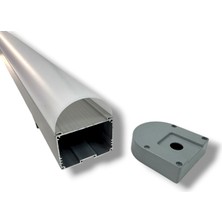 Ledarmy LED Kanal Profil Aluminyum 56x41mm sıva üstü Etanj Su Geçirmez Kasa 1 Metre 7895 Pleksi Kapak Yan Kapaklı Metal Tutucu