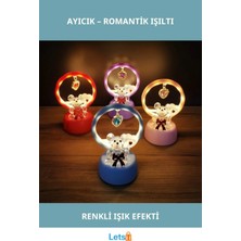 Letsii Işıklı Renkli I Love You Ayıcık Gece Lambası