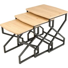 Just Home Pole Zigon Sehpa - Sepet / Siyah