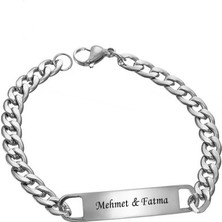 Pigado Kişiye Özel İsim Yazılı Paslanmaz Çelik Zincir Künye Bileklik – Şık ve Dayanıklı Erkek Kadın Model