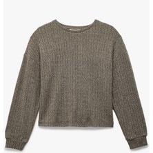 Koton Rahat Kalıp Uzun Kollu Bisiklet Yaka Triko Pijama Üstü