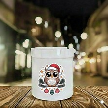 Sartre Art Yılbaşı Özel Baykuş Baskılı Porselen Söndür-At Kokusuz Küllük Kül Tablası