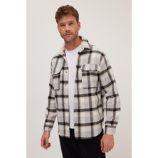 Tudors Relax Fit Rahat Kesim Çift Cep Kapaklı Kışlık Oduncu Kareli Erkek Gömlek