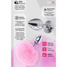 LoveXO Metal Tabanlı Yapay Pembe Tavşan Kuyruklu  Plug