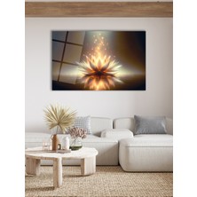 Marsilyan Soyut Gold Lotus Çiçeği Cam Tablo, Modern Ev Ofis Salon Duvar Dekoru, Hediyelik Büyük Tablo Dekor