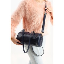 Çanta Trend *** Siyah Silindir Kadın El ve Omuz Çantası