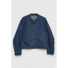 Markapia Kadın Lacivert Bomber Denim Ceket