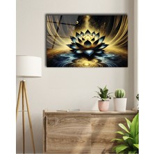 Marsilyan Gold Lotus Çiçeği Cam Tablo