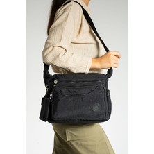 Çanta Trend Mega Çok Gözlü Kılınkır Kumaş Cüzdanlı Kadın Çapraz Omuz Çantası