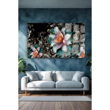 Marsilyan Elmas Yapraklı Lotus Çiçeği Lüks Kırılmaz Cam Tablo Ev Hediyesi Tablo