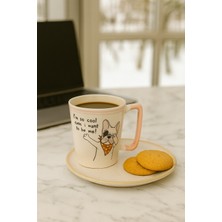 Tohana Fransız Bulldog Sözlü Kulplu Kupa