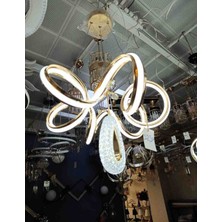 Roza Avize Roz Avize Mila Model Modern Ledli Salon ve Oturma Odası Avize