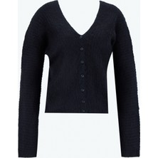 Calvin Klein V Yaka Standart Düz Siyah Kadın Kazak LV044D344GUB1