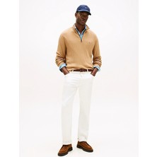 Tommy Hilfiger Kahverengi Erkek Bisiklet Normal Fitilli Kazak MW0MW40448GV7_PIMA Ctn Cash Structu