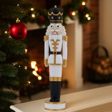 Flexilab Creative 38 cm Fındıkkıran Biblo Yılbaşı Süsü | Kırmızı ve Beyaz Renk Seçenekli Dekoratif Figür | Yeni Yıl Temalı Ev Dekorasyonu ve Hediyelik Süs