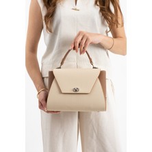 Çanta Trend Polo Of Colors Krem Camel Kapaklı El ve Uzun Omuz Askılı Kadın Çanta