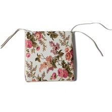 Bahçe Balkon Salon Çiçek Desenli Kare Alt Sandalye Minderi 6'lı