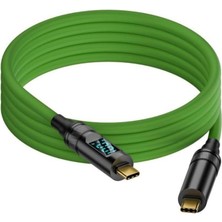 Type C To Type C 100W Hızlı Şarj 20GBPS Veri Transfer Hızı 8K60Hz Görüntü Aktarım Kablosu 2 Metre Yeşil Grn-02
