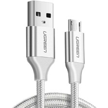Örgülü Micro-Usb & Usb-A Data ve Şarj Kablosu, 1.5 Metre, Beyaz