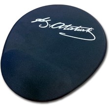 LN-1881 Atatürk Imzalı Siyah Ergonomik Suya Dayanıklı Bileklikli Mouse Pad