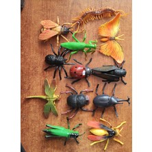 Berattoys 12 Parça Hayvan Seti Böcekler 10CM Vahşi Hayvanlar Figür Oyuncaklar Şaka Oyuncağı